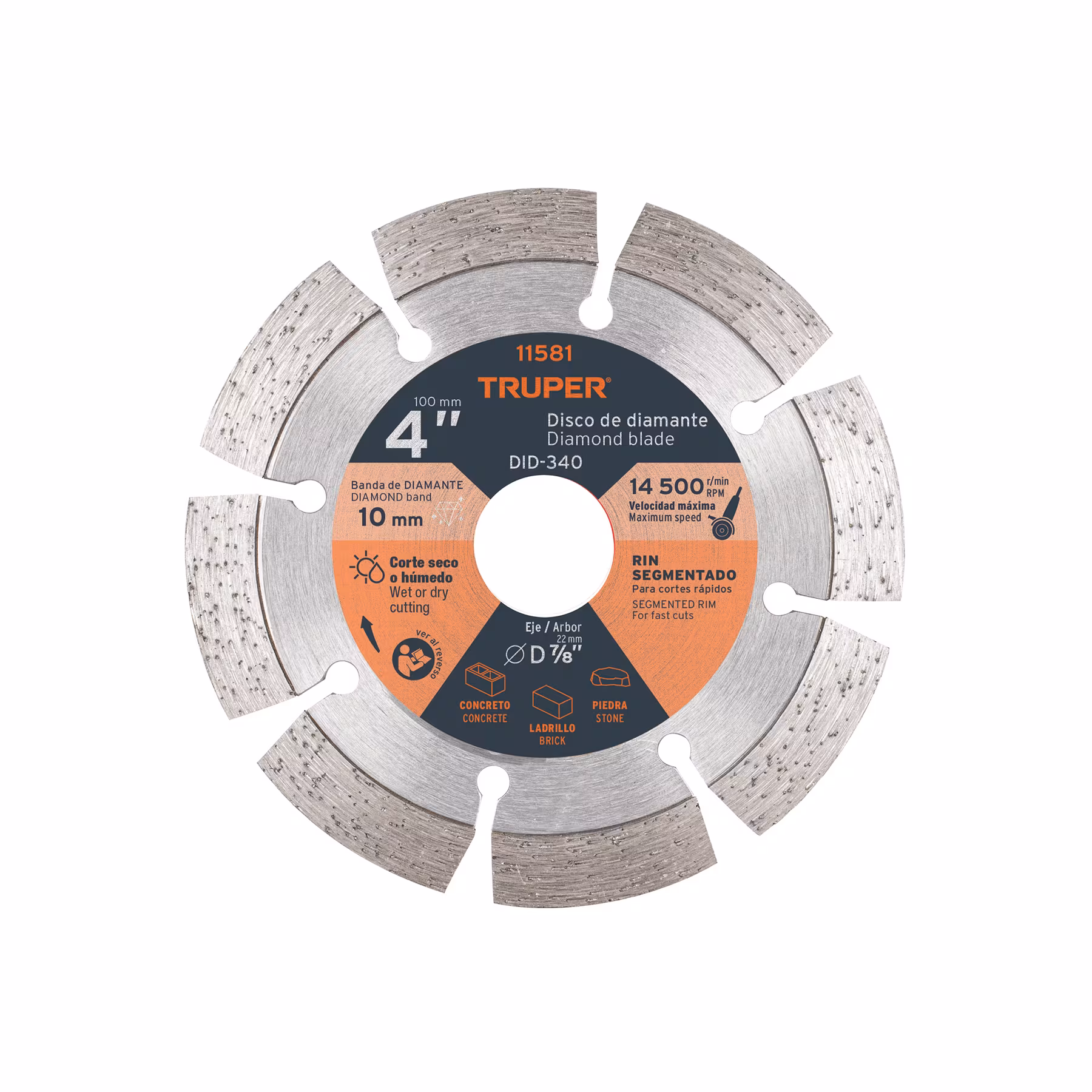 Truper Diamond Segmented Rim Blade 100mm x22mm