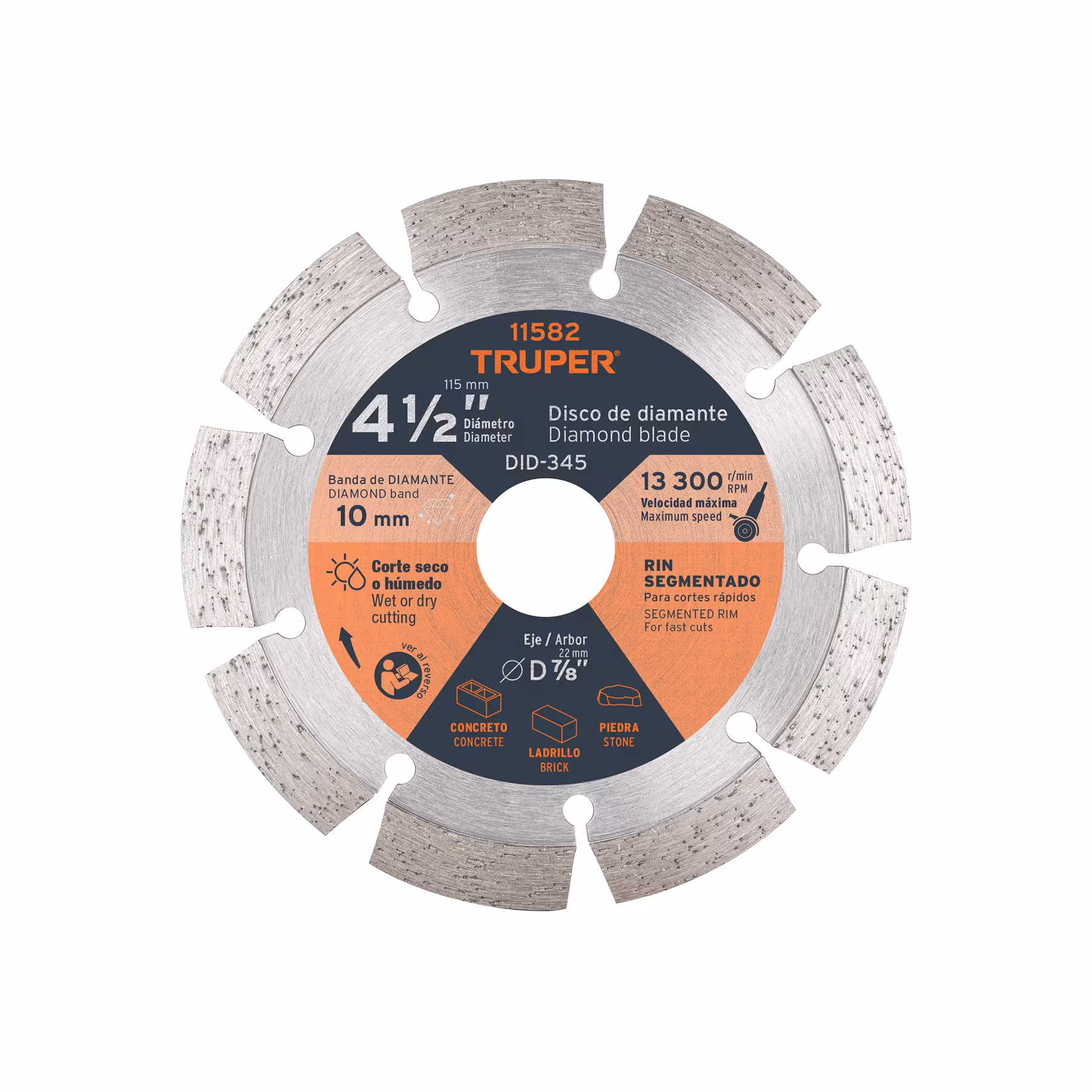 Truper Diamond Segmented Rim Blade 114mm x22mm