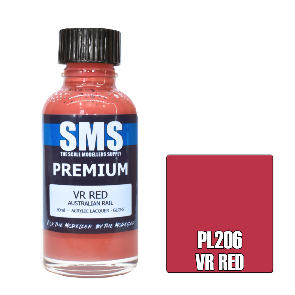 AIR BRUSH PAINT 30ML PREMIUM VR RED ACRYLIC LACQUER SCALE