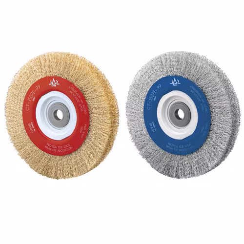 Jaz Wire Wheel Wide Face Crimped 100mm x 16mm x 0.3mm 5/Row - Multi Fit Bore - Coated Steel (WHEW-1005)